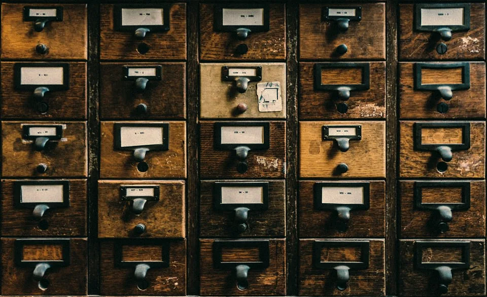 Numbered wooden drawers for organising stock